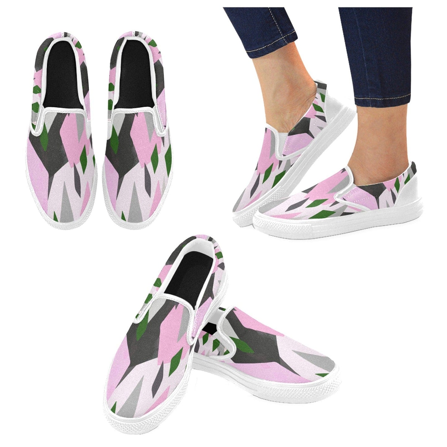 Slip-on Canvas Men's Shoes (Model019)(Two Shoes With Different Printing) - CLASSY CLOSET BOUTIQUE