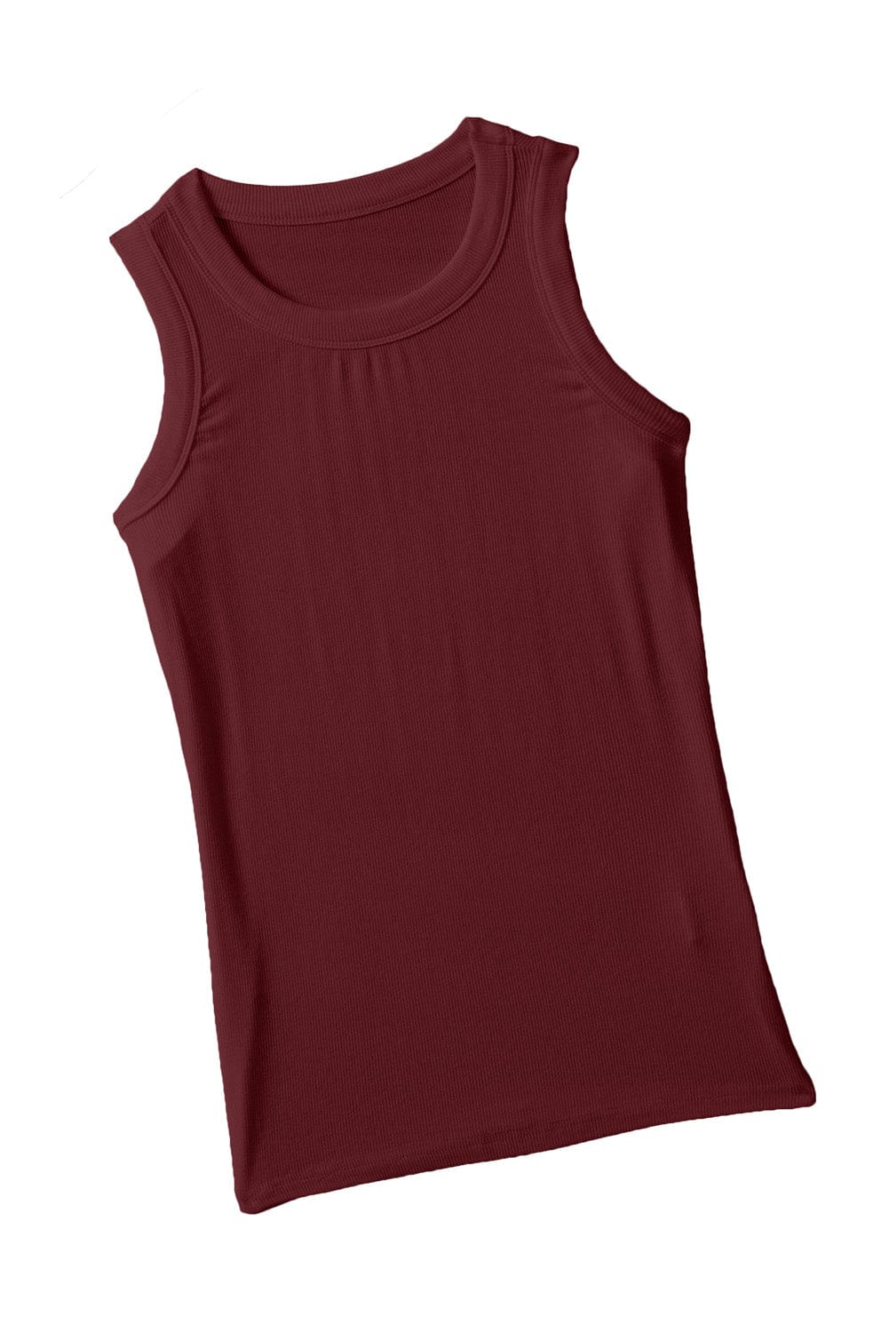 Solid Color Basic Ribbed Knit Slim Fit Tank Top - CLASSY CLOSET BOUTIQUE
