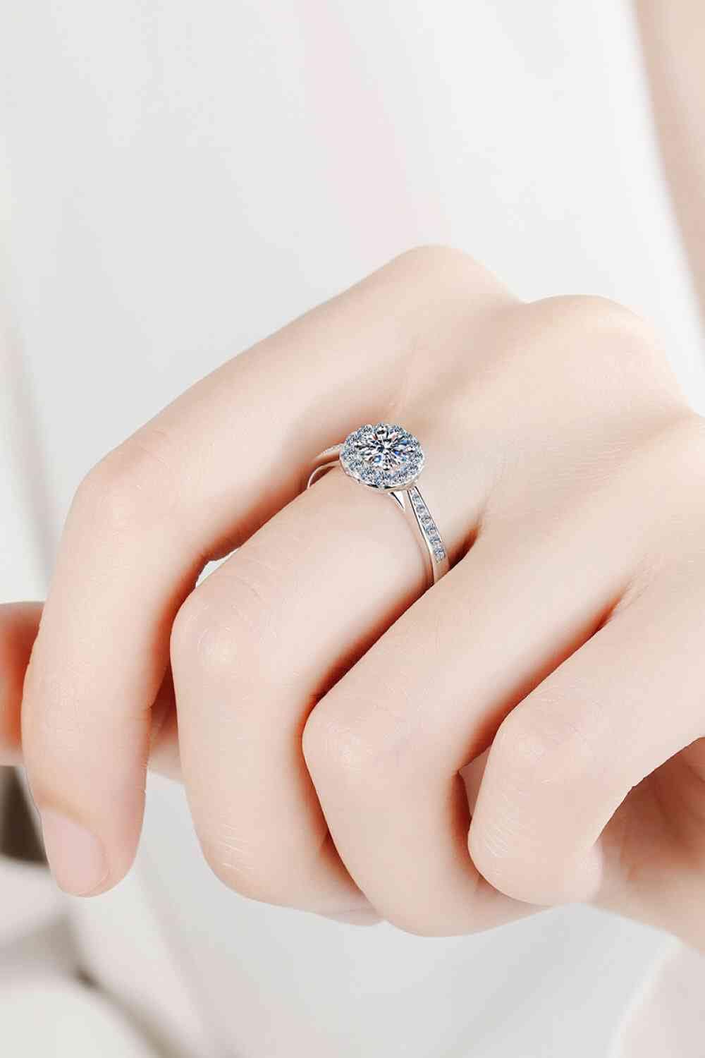 Moissanite 925 Sterling Silver Adjustable Ring - CLASSY CLOSET BOUTIQUE