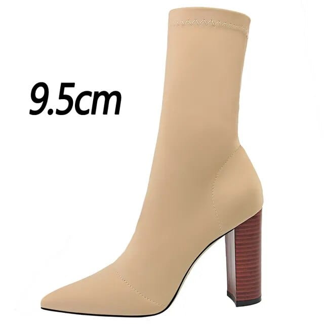 BIGTREE Shoes Women Boots Fashion Ankle Boots Pointed Toe Stretch Boots Autumn Stiletto Socks Boots High Heels Ladies Shoes 2021 - CLASSY CLOSET BOUTIQUE