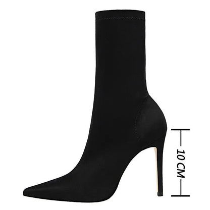 BIGTREE Shoes Women Boots Fashion Ankle Boots Pointed Toe Stretch Boots Autumn Stiletto Socks Boots High Heels Ladies Shoes 2021 - CLASSY CLOSET BOUTIQUE