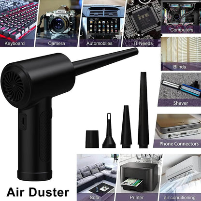 Compressed Air Duster for Computers Protable Cordless Air Blower Computer Cleaning with LED Light for PC Keyboard Crumbs Car - CLASSY CLOSET BOUTIQUE