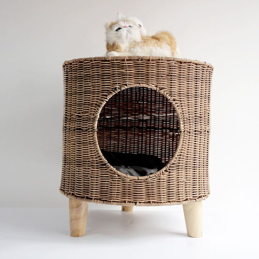 Cane Woven Cat Kennel, Pet Bed, Cat Supplies, Removable and Washable Pet Warm Nest, Knitting Crafts In Summer - CLASSY CLOSET BOUTIQUECane Woven Cat Kennel, Pet Bed, Cat Supplies, Removable and Washable Pet Warm Nest, Knitting Crafts In Summereperlo9CFCC4F2EA3C45908D574F79D395E4C4