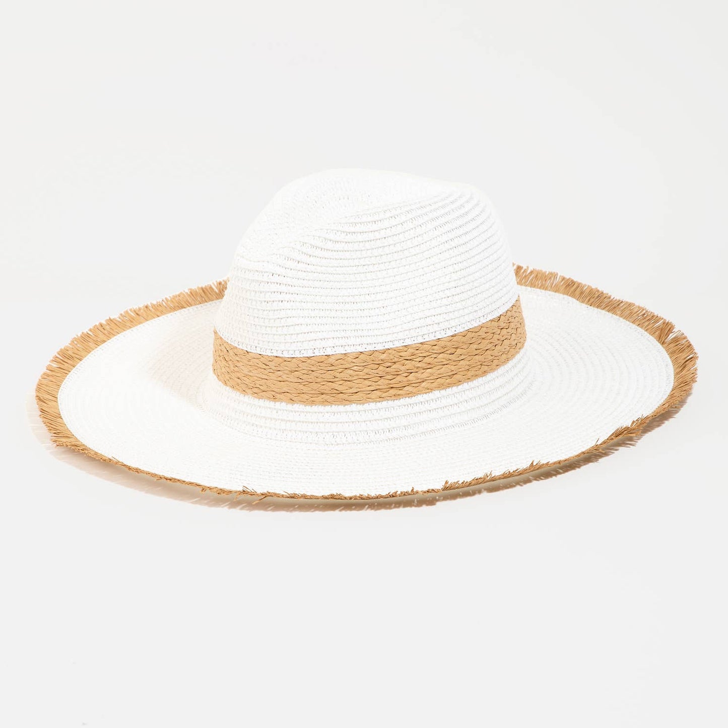 Collections by Fame Accessories - Flat Brim Straw Braided Strap Sun Hat - CLASSY CLOSET BOUTIQUECollections by Fame Accessories - Flat Brim Straw Braided Strap Sun HatBAGS & ACCESSORIESMMT8970WH