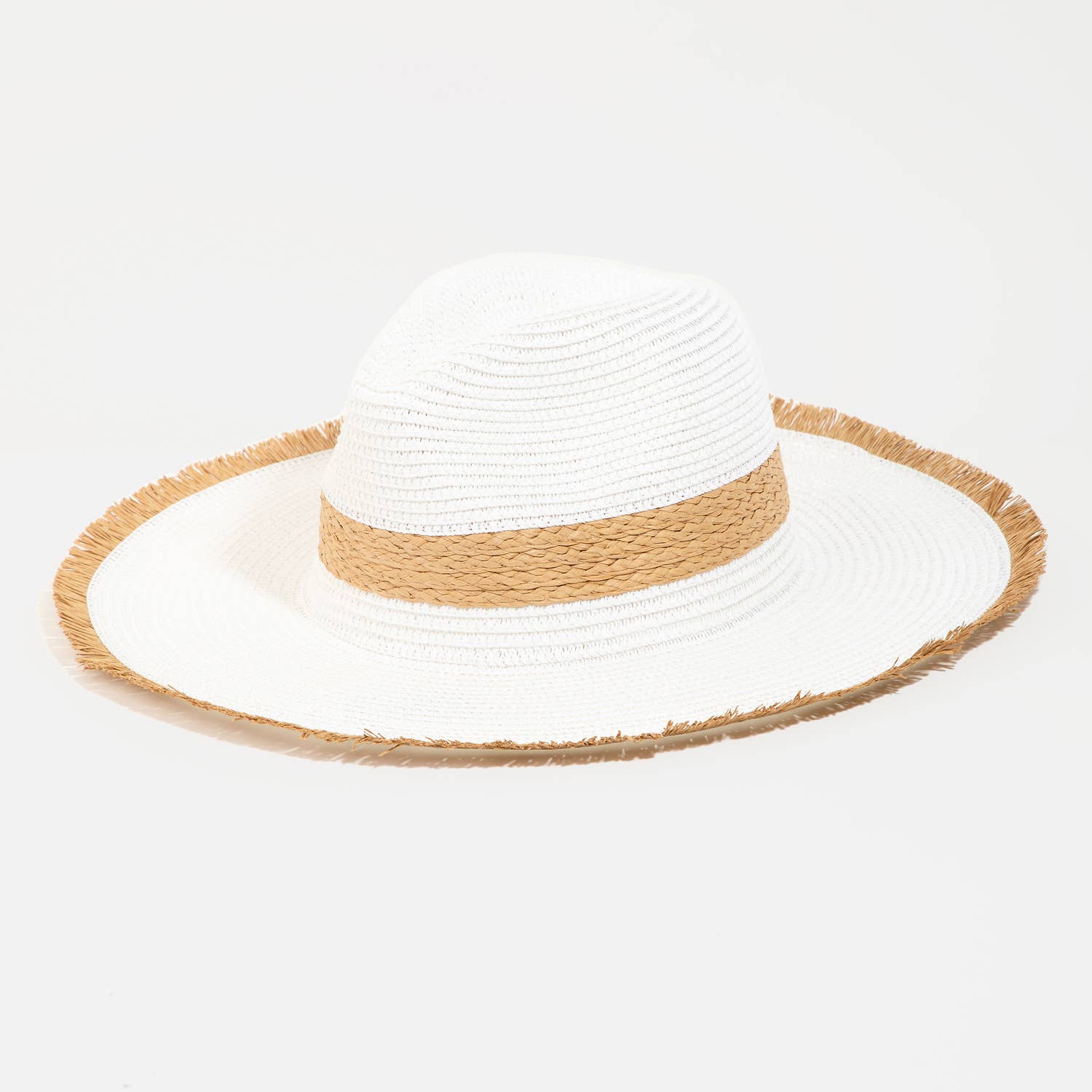 Collections by Fame Accessories - Flat Brim Straw Braided Strap Sun Hat - CLASSY CLOSET BOUTIQUECollections by Fame Accessories - Flat Brim Straw Braided Strap Sun HatBAGS & ACCESSORIESMMT8970WH