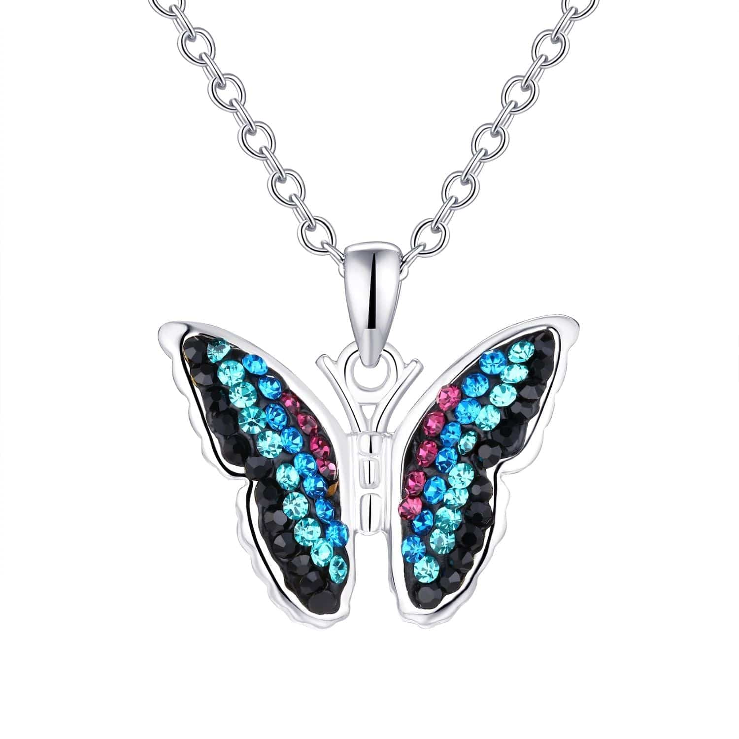 Crystal Collective Crystal Butterfly Pendant Necklace - CLASSY CLOSET BOUTIQUECrystal Collective Crystal Butterfly Pendant Necklacenecklace3571635Silver Tone Blue