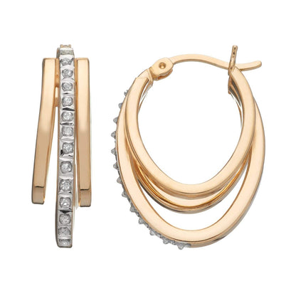 Diamond Mystique 18k Gold Over Silver Oval Hoop Earrings - CLASSY CLOSET BOUTIQUEDiamond Mystique 18k Gold Over Silver Oval Hoop Earringsearrings, jewelry2107454Gold Tone