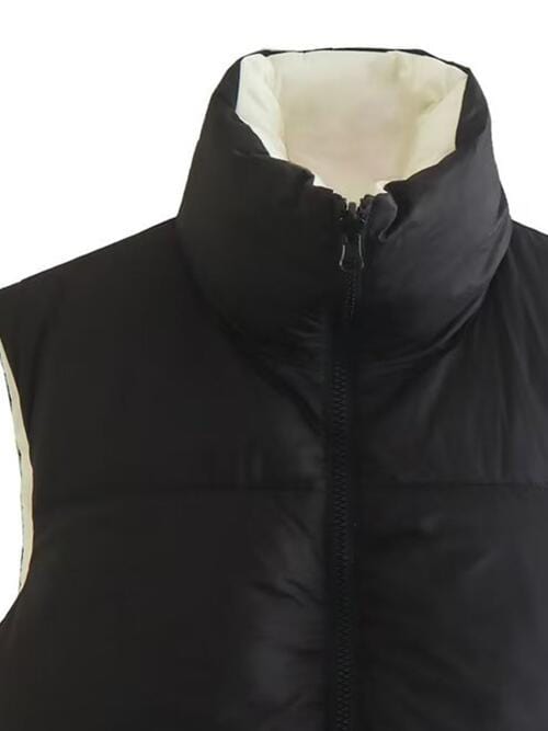 Zip Up Drawstring Reversible Vest - CLASSY CLOSET BOUTIQUE