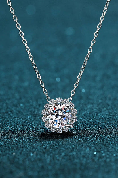 Flower-Shaped Moissanite Pendant Necklace - CLASSY CLOSET BOUTIQUEFlower-Shaped Moissanite Pendant NecklaceJewelry101300448068945SilverOne Size