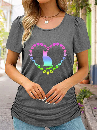 Full Size Cat Heart Graphic Short Sleeve T-Shirt - CLASSY CLOSET BOUTIQUEFull Size Cat Heart Graphic Short Sleeve T-Shirttops100101532913317100101532913317CharcoalS