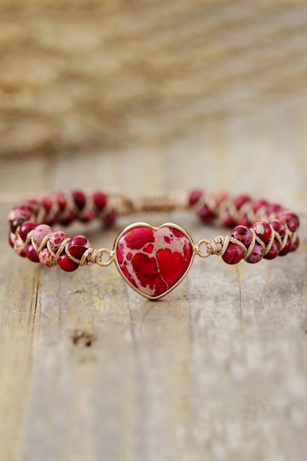 Handmade Heart Shape Natural Stone Bracelet - CLASSY CLOSET BOUTIQUEHandmade Heart Shape Natural Stone Braceletjewelry101300283635578101300283635578RedOne Size