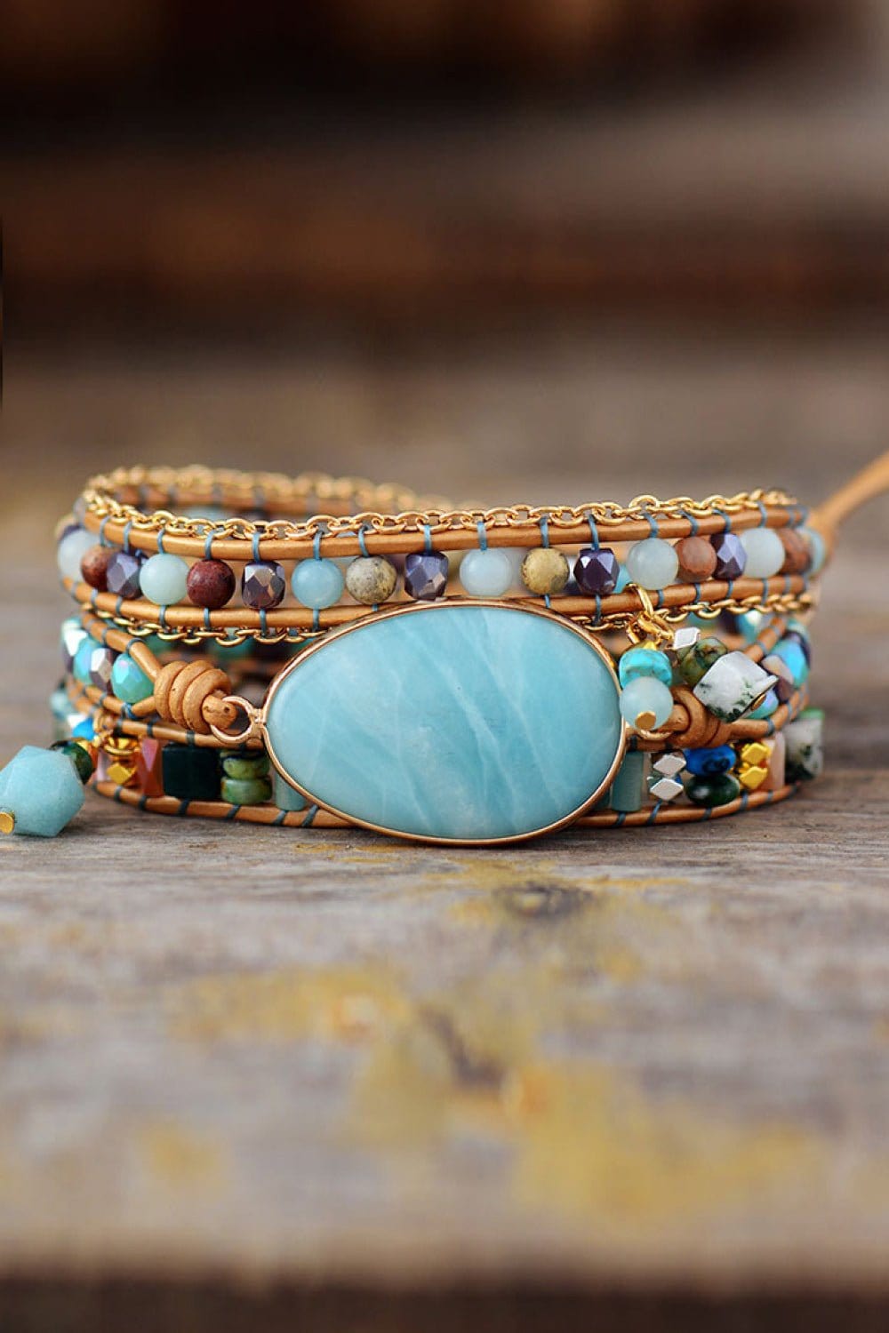Handmade Natural Stone Beaded Triple Layer Bracelet - CLASSY CLOSET BOUTIQUEHandmade Natural Stone Beaded Triple Layer Braceletjewelry101300552358457101300552358457Mint BlueOne Size