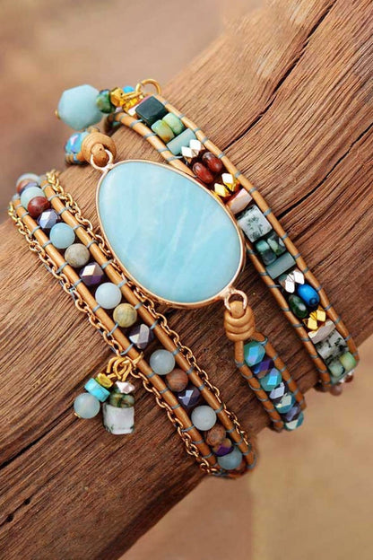 Handmade Natural Stone Beaded Triple Layer Bracelet - CLASSY CLOSET BOUTIQUEHandmade Natural Stone Beaded Triple Layer Braceletjewelry101300552358457101300552358457Mint BlueOne Size