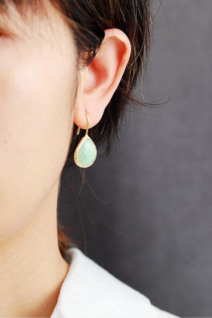 Handmade Natural Stone Teardrop Earrings - CLASSY CLOSET BOUTIQUEHandmade Natural Stone Teardrop Earringsjewelry101300419323475101300419323475Mint BlueOne Size
