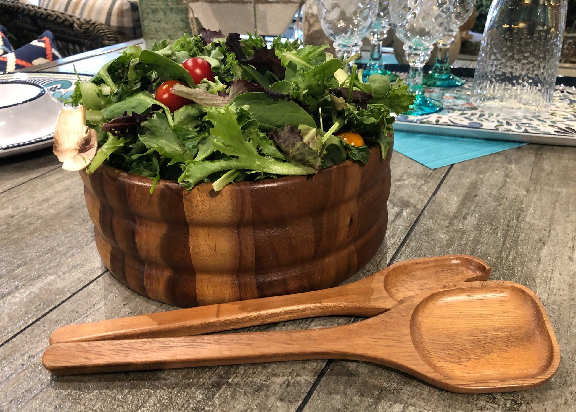 Skagen Large Salad Bowl with Servers - CLASSY CLOSET BOUTIQUE