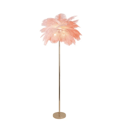 Loftus Art Deco Floor Lamp with White Feather Shade Rose Gold Finish - CLASSY CLOSET BOUTIQUELoftus Art Deco Floor Lamp with White Feather Shade Rose Gold Finishlamp1182267618911822676189pink