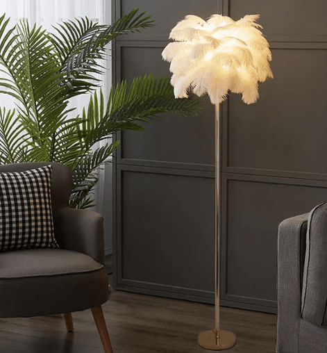 Loftus Art Deco Floor Lamp with White Feather Shade Rose Gold Finish - CLASSY CLOSET BOUTIQUELoftus Art Deco Floor Lamp with White Feather Shade Rose Gold Finishlamp1182267618911822676189pink