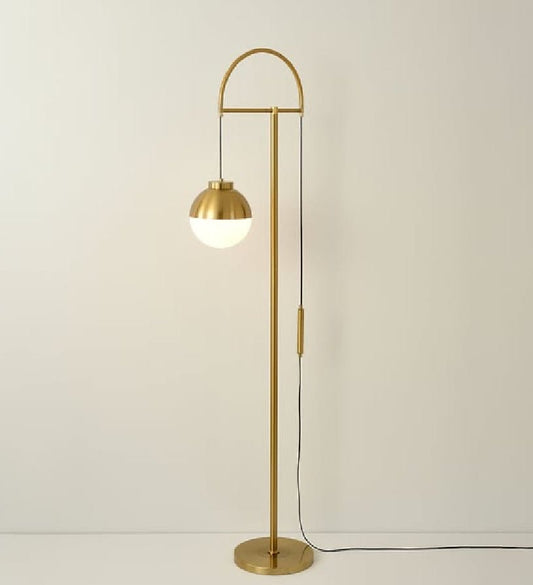 Modern Arc Gold Floor Lamp with White Glass Globe Shade 1-Light - CLASSY CLOSET BOUTIQUEModern Arc Gold Floor Lamp with White Glass Globe Shade 1-Lightlamp3094252923630942529236