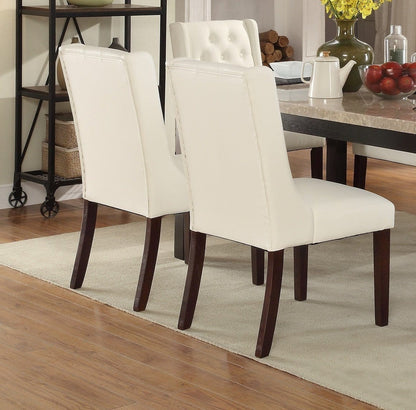 Modern Faux Leather White Tufted Set of 2 Chairs Dining Seat Chair - CLASSY CLOSET BOUTIQUEModern Faux Leather White Tufted Set of 2 Chairs Dining Seat ChairHSESF00F1503