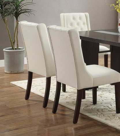 Modern Faux Leather White Tufted Set of 2 Chairs Dining Seat Chair - CLASSY CLOSET BOUTIQUEModern Faux Leather White Tufted Set of 2 Chairs Dining Seat ChairHSESF00F1503