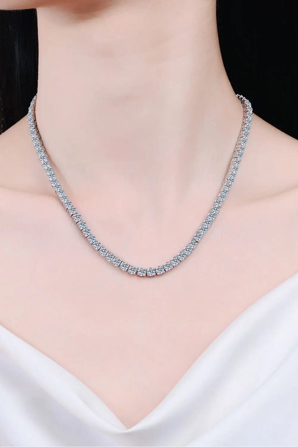 Moissanite Rhodium-Plated Necklace - CLASSY CLOSET BOUTIQUEMoissanite Rhodium-Plated Necklaceluxury100100161414310100100161414310SilverOne Size