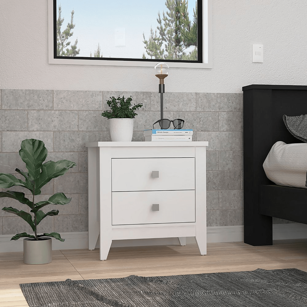 Oasis Nightstand, Two Shelves, Four Legs, Superior Top - CLASSY CLOSET BOUTIQUEOasis Nightstand, Two Shelves, Four Legs, Superior TopDE-MLB7144-12091565791002246311White