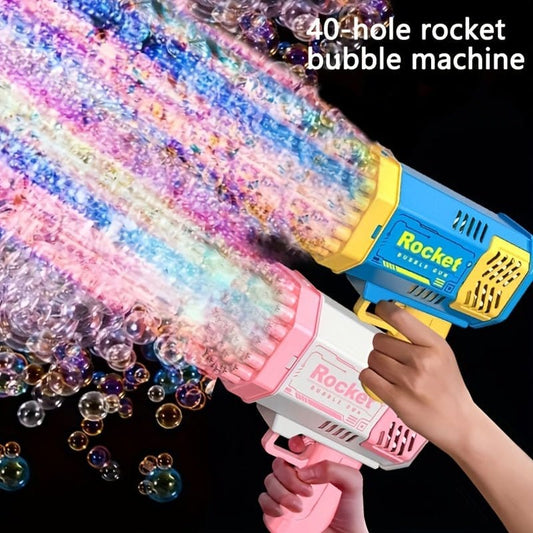One Pack Of Children's 40 Holes Rocket Launcher Handheld Portable Electric Automatic Bubble Gun LED Light - CLASSY CLOSET BOUTIQUEOne Pack Of Children's 40 Holes Rocket Launcher Handheld Portable Electric Automatic Bubble Gun LED LightSports & Outdoor Play17592232860496Pink