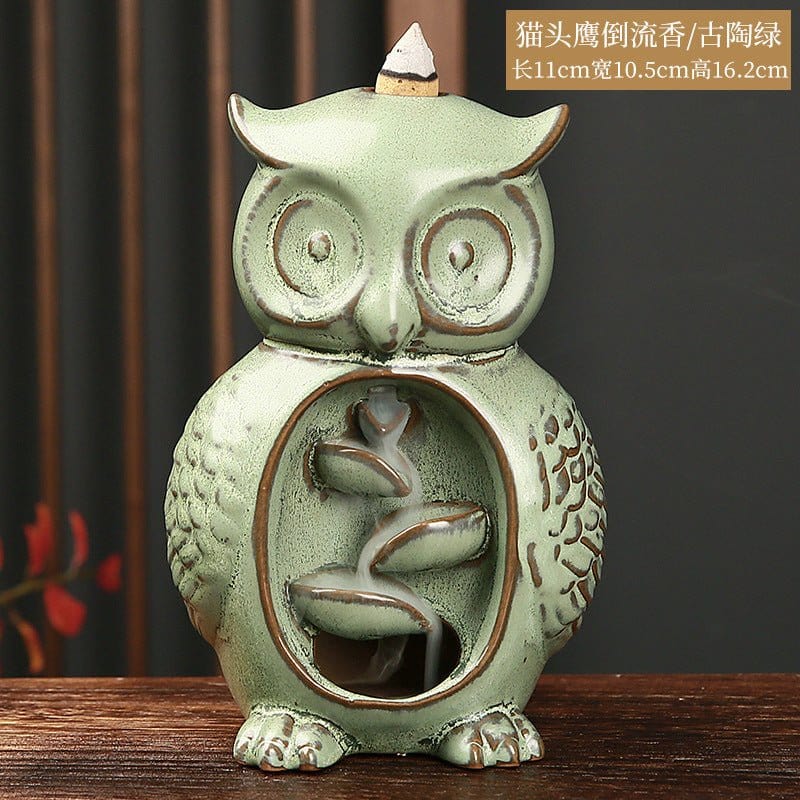 Owl New Back Flow Incense Burner Ceramic Incense Road Ornaments Aromatherapy Stove Back Flow Incense Burner - CLASSY CLOSET BOUTIQUEOwl New Back Flow Incense Burner Ceramic Incense Road Ornaments Aromatherapy Stove Back Flow Incense BurnerEperlo2D048664EE30405B93F959BD2F122A8CAncient Pottery Green