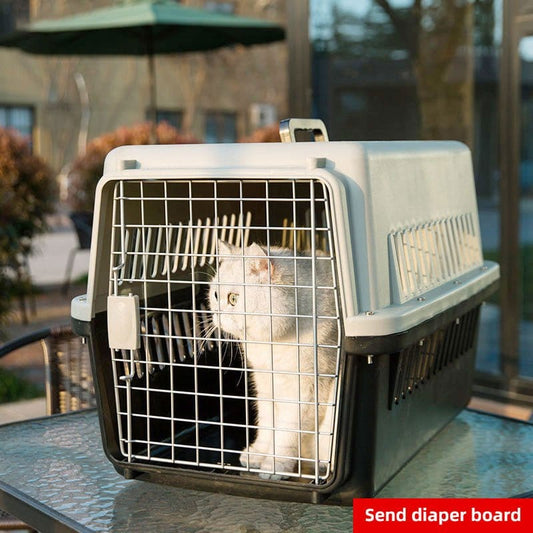 Pet Aviation Box Dog Large Car Dog Cage Checked Small, Medium and Large Dog and Cat Cage Portable Out - CLASSY CLOSET BOUTIQUEPet Aviation Box Dog Large Car Dog Cage Checked Small, Medium and Large Dog and Cat Cage Portable Outeperlo61464993A8AD443ABE1E880712519EC5BlackS-1 (12 Kg Dogs And Cats Recommended)
