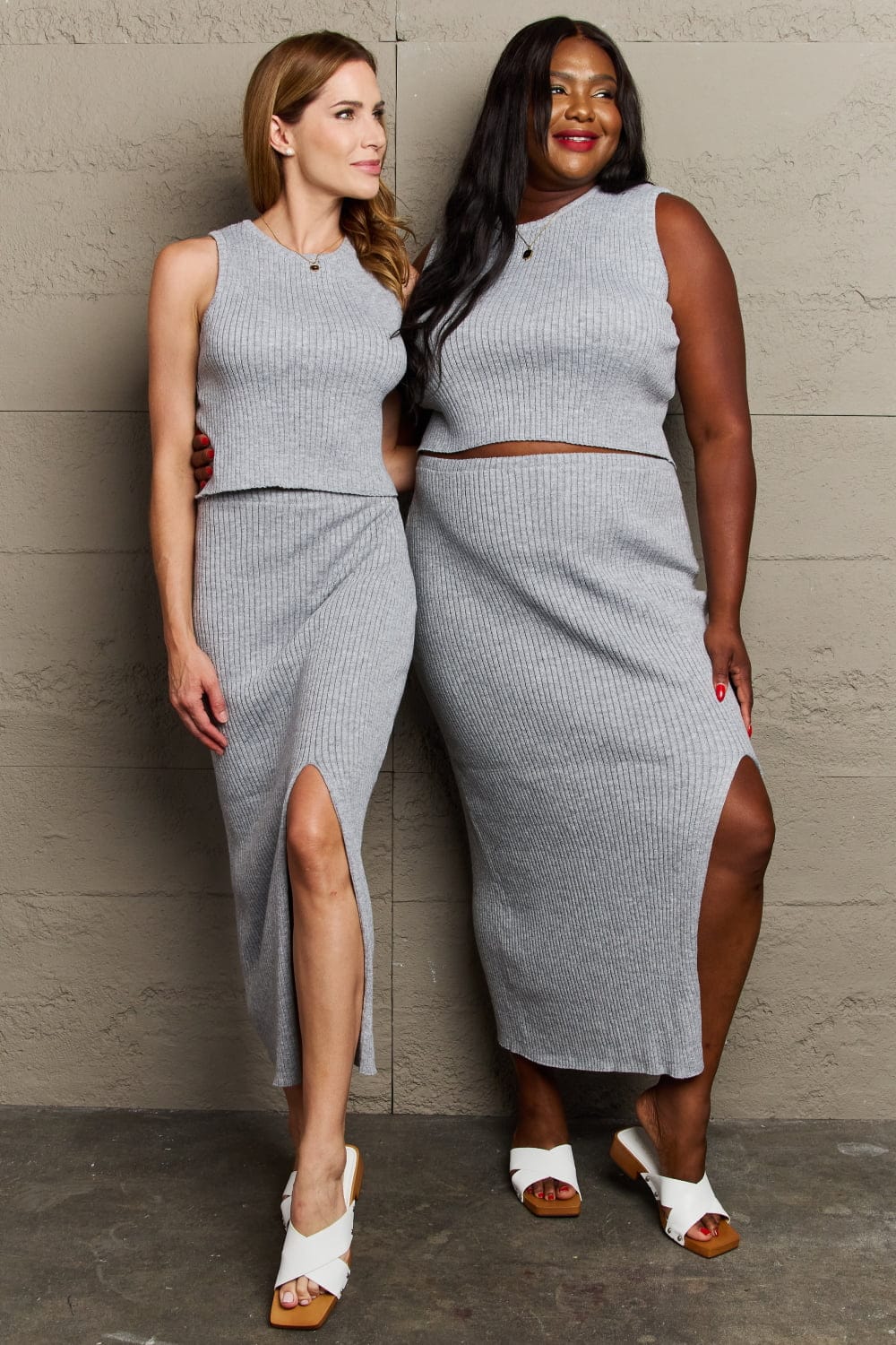 Sew In Love She's All That Fitted Two-Piece Skirt Set - CLASSY CLOSET BOUTIQUESew In Love She's All That Fitted Two-Piece Skirt Setsets100102807574927100102807574927CharcoalS
