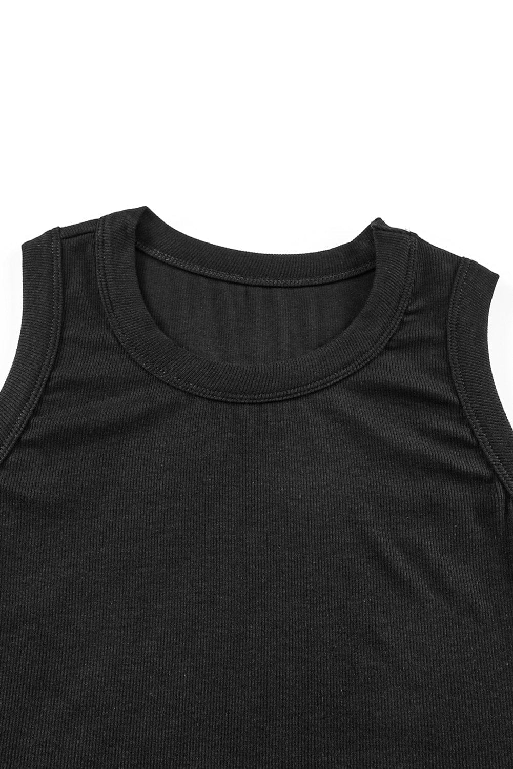 Solid Color Basic Ribbed Knit Slim Fit Tank Top - CLASSY CLOSET BOUTIQUESolid Color Basic Ribbed Knit Slim Fit Tank TopTank TopsSW2566276-2-S104361016395BlackS
