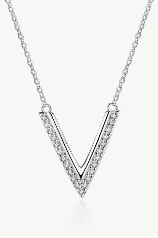Sterling Silver V Letter Pendant Necklace - CLASSY CLOSET BOUTIQUESterling Silver V Letter Pendant Necklacejewelry101300278574731SilverOne Size