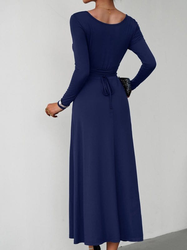 Women's Fashion Casual Elegant Waisted Long Sleeve Dress - CLASSY CLOSET BOUTIQUEWomen's Fashion Casual Elegant Waisted Long Sleeve DressdressFSZW16613_RBL_S_NUBRoyal blueS