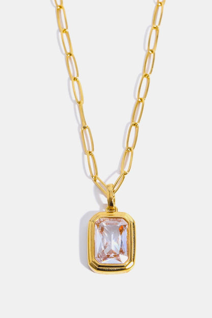Zircon 18K Gold-Plated Geometrical Shape Pendant Necklace - CLASSY CLOSET BOUTIQUEZircon 18K Gold-Plated Geometrical Shape Pendant Necklacejewelry101300081314270101300081314270TransparentOne Size