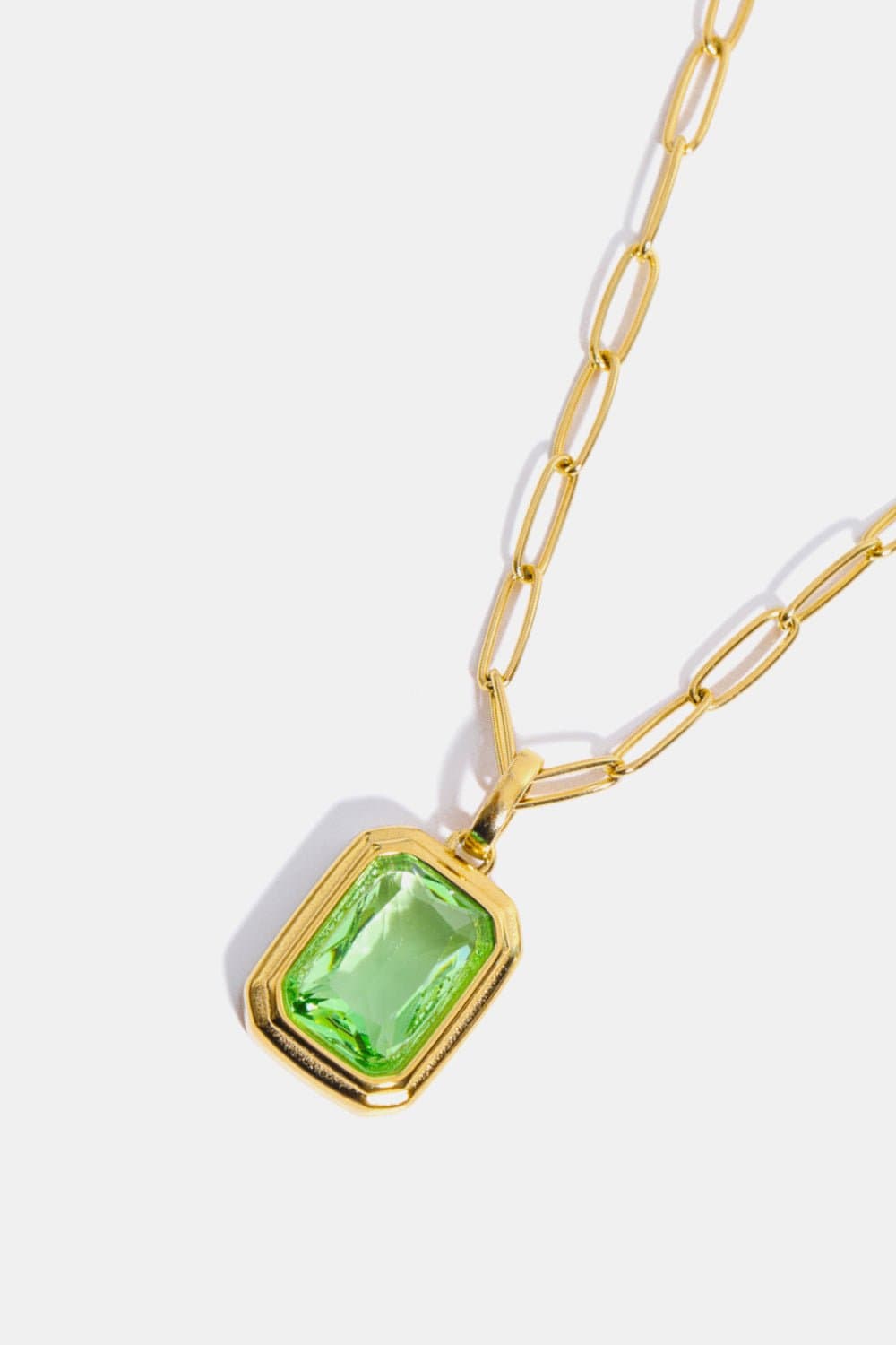 Zircon 18K Gold-Plated Geometrical Shape Pendant Necklace - CLASSY CLOSET BOUTIQUEZircon 18K Gold-Plated Geometrical Shape Pendant Necklacejewelry101300081314269101300081314269Light GreenOne Size