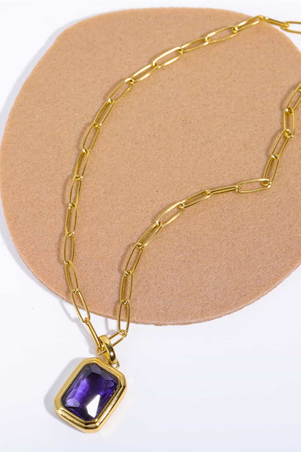 Zircon 18K Gold-Plated Geometrical Shape Pendant Necklace - CLASSY CLOSET BOUTIQUEZircon 18K Gold-Plated Geometrical Shape Pendant Necklacejewelry101300081310931101300081310931PurpleOne Size